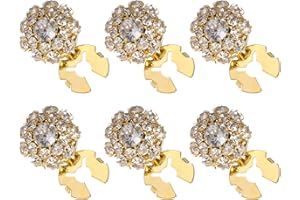 AYSATOGC 6 Stück Rheinstein Knopfabdeckungen Dekorative Abnehmbare Strass-Knopfabdeckungen Damen Silber Strass-Knöpfe Cover Clip Abdeckung Button Covers Clip für Hemd Geeignet zum Nähen Heimwerken(Gold)