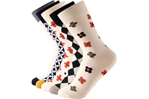 BALSETI Calcetines de Media Caña Estampados para Mujer y Niña. Pack de 6 Pares de Calcetines Divertidos y de Colores para Uso Diario. Talla Única 35-41. 85% Algodón.