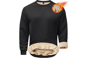 EKLENTSON Mens Sweatshirt Winter Fleece Jumper Warm Sherpa Pullover Sweater Cotton Thermal Underwear Crewneck Sweatshirt