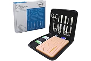 KITS OF MEDICINE Kit di Sutura | Corso Video Di Suture 9 Video In Italiano | Kit Pratica Di Sutura Completo Per Studenti Di Medicina, Veterinari | Cuscinetto Per Sutura Di Silicone Resistente | Ottimo Regalo