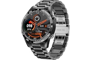 LIGE Smart Watch Hombres,1,3" Pulgadas de Pantalla Táctil Reloj Inteligente con Ritmo Cardíaco Sleep Monitor Activity Tracker IP67 Impermeable Acero Inoxidable Banda Cronómetro para iOS Android