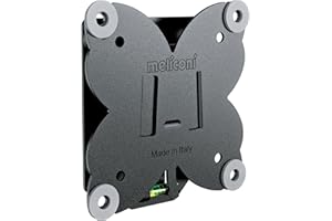 Meliconi Slimstyle Plus 100 S, Supporto TV a Parete Fisso, Adatto anche per Cartongesso, per TV da 14" a 32", Vesa 75-100, Prodotto in Italia