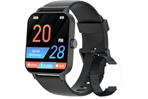 IOWODO Smartwatch Uomo Donna,Orologio Fitness con Contapassi Saturimetro (SpO2) Sonno Cardiofrequenzimetro da Polso, Activity Tracker Sport per Android iOS(2 Cinturini)