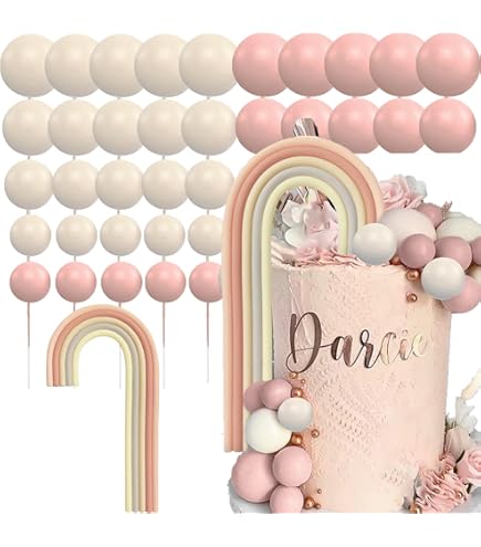 Decorazioni Torta Arcobaleno LaVenty - 21 Pezzi, Palline Colorate Per Cupcake E Torte, Baby Shower E Compleanni - Foto 9