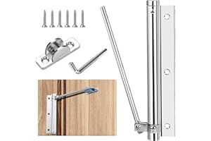FLOTRUTE Ferme-Porte Automatique Ferme-Porte à Ressort en Alliage d'Aluminium Fermeture Porte Hydraulique Réglable avec Vis Clé Allen pour Porte de Maison, Bureau, Intérieur et Extérieur