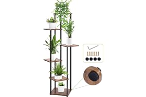 Rainie 6 Tier Plant Stand 133 cm Indoor Outdoor Tall Metal Flower Shelf Corner Pots Holder for Multiple Plants, Tiered Display Rack for Living Room Bedroom Balcony Garden Patio