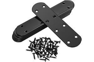 MCBLAST 6 Pz Piastre di Giunzione Piatta, Piastre Staffa Piatta Forata, Staffe Piatte, Piastra Staffa, Staffe Piatto di Giunzione, Staffe di Fissaggio per Mensola Supporto Mobili Legna - 160x38x2.8mm