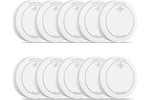 XINDUM Rauchmelder 10er Set mit Magnethalterung, 10 Jahre mini Feuermelder Vernetzt mit Tauschbar Batterie, 85 dB Alarm, Stummschaltung, Warnung bei niedrigem Batteriestand