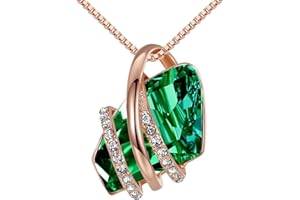 Leafael Pietra dei desideri Collana Donna Argento o oro rosa, Pietra di nascita collana con cristalli curativi, Senza allergie gioielli donna, Regalo Donna con scatola regalo inclusa