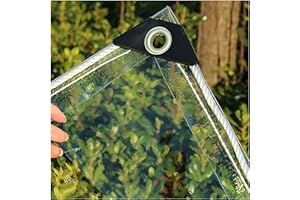 PIPRE 180cm x 200cm Lona Transparente Impermeable, PVC Tarea Pesada Claro Resistente Al Agua A Prueba De Polvo Anti-envejecimiento Lona, Cámping Jardinería Pescar Toldo De Aislamiento