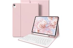 zoyu Keyboard Case for iPad 11th Generation (A16) 11 Inch 2025, iPad 10th Gen 10.9 Inch 2022, Magnetically Detachable Wireless Keyboard, Smart Stand Folio Cover with Pencil Holder, Light Pink