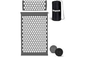 LifeGoods Akupressurmatte Mit Kissen - Akkupressmatte - Akkupressurmatte+ - Akupressur Matte - Akupunktur Matte - Massagematte - Rücken - Stachelmatte - Fakirmatte - Nagelmatte - Acupressure Mat