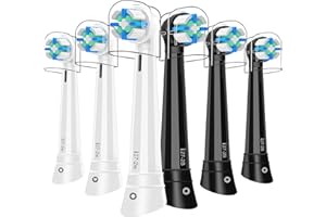 CALLYSONIC Brossette Compatibles avec Oral B iO，Compatible avec les Brosses à Dents électriques Oral-B io Série 2 3 4 5 6 7 8 9 10，Dureté Moyenne (3 Blanc+3 Noir）