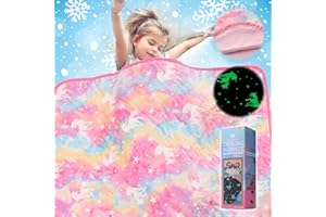 SALIMAH Q-Max Cooling Blanket for Hot Sleepers, Glow in the Dark Unicorn Gifts for Girls, 1-10 Years, Arc-Chill Cooling Fiber, Soft Summer Blanket, 50 x 60 Inch