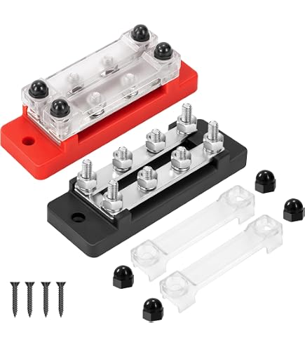 Bornier De Distribution SYULCR 6 Goujons - 150A, Pour Camping-Car, Bateau, Voiture