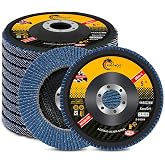 Flintronic 10 Pieces Abrasive Discs for Angle Grinder, Disc Sheets 115 mm | 115mm diameter x 22mm blade abrasives for removin