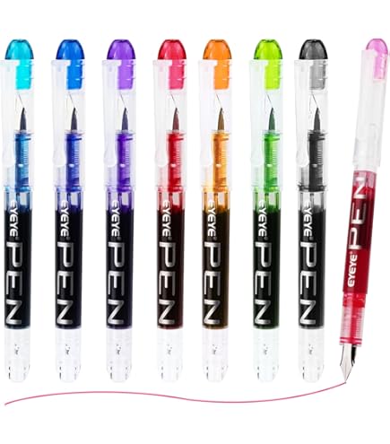 VEGCOO 14 Penne Stilografiche Colorate – Getta E Via, Granda Capacità D'Inchiostro, Asciugatura Rapida – Set Di 14 Colori Per Scrittura, Diario E Regali Creativi