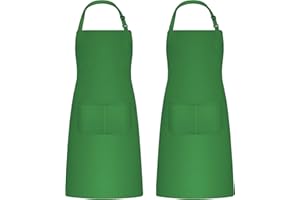 Catime 2 STK Kochschürze für Männer Damen, Backschürze mit 2 Taschen für Küche, Malerschürze Erwachsene Latzschürzen Apron Einstellbar für Gartenarbeit