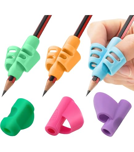20 Impugnature Ergonomiche Per Matite In Silicone - Multicolore, Antiscivolo, Adatte A Destri E Mancini - 4