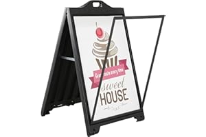 ‎DISPLAY SALES DISPLAY SALES Kundenstopper SignPro Street 610 x 915 mm Postermaß | Plakatständer aus Kunststoff mit PET-Schutzfolien und Rollen | Werbeaufsteller für einfachen Transport (schwarz)