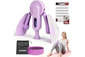 PALECLOUDS Thigh Trainer Thigh Exerciser, 10-100lb/45kg Adjustable Resistance Pelvic Floor Trainer with Leg Band & Poster for Kegel Exercise, Inner Thigh Exerciser for Home Gym Workout Equipment
