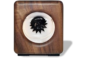 LONYIABBI Ferrofluid Sound Visualizer – Handgefertigtes Audio-reaktives Display aus natürlichem Walnussholz, magnetische Rhythmuslampe, einzigartiges Alien-inspiriertes Geschenk für Musikliebhaber — Walnussholz