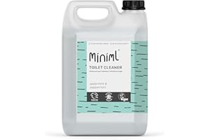 Miniml Eco Toilet Cleaner Spearmint & Peppermint 5L Refill - All Natural Limescale Remover, Descaler and Heavy Duty Refill Rim & Bowl Cleaning Liquid Antibacterial Bleach - 100% Vegan & Cruelty Free