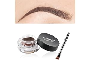 NACGUO Eyebrow Cream, Waterproof Eyebrow Gel Long Lasting Brow Pomade with Brush, Natural Versatile Tinted Brow Gel Creates Natural Looking Brows for Holiday Parties Makeup (2#Dark brown)