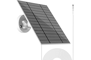 NOOUKUT Solarpanel für Überwachungskameras 6W USB Solarpanel für Kameras DC 5V, Kamera-Solarpanel-Ladegerät Micro-USB und USB-C, IP65 USB-Solarpanel-Ladegerät für Kamera mit 360° verstellbarer Montage