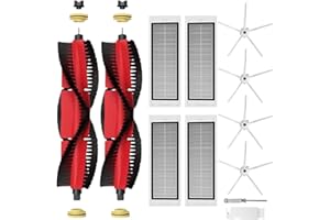 BaBuzom Accesorios de Repuesto para Xiaomi Roborock S5 Max S6 MaxV S6 Pure S6 Max S4 S4 Max S50 S51 S55 S5 S60 S65 S6, 2 Cepillo Principal, 4 Filtro HEPA, 4 Cepillo Lateral