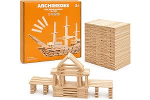 Liangding träbyggklossar, 100 delar, 100 × 20 × 7 mm, från 3 år | Montessori-inspirerad bygglek för stapling, balans, broar och torn