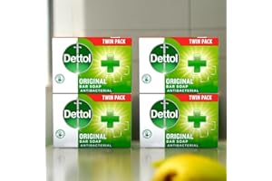 MG LIVING Anti-Bacterial Original Soap 4 PACK | Family Multipack (2 x 2) 100g Bar Soap | Dettol | Soft On Skin Hands Body (Total 4 Bars)