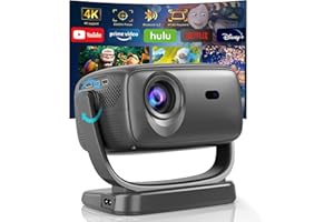 WEEJECTOR Proiettore Portatile 4K Supporto Girevole a 180° – Proiettore TV Home Cinema Smart, Videoproiettore con WiFi 6 Bluetooth 5.2, Focus Elettrico e Correzione 4P/4D, Compatibile con Smartphone/PC/HDMI/USB