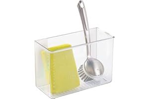 iDesign 66120 Affixx, Peel-And-Stick Linus Organizer For Kitchen, Bathroom, Office School Locker - 20.32cm x 8.8cm x 13.9cm, Clear
