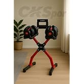 CKSpor Ayarlanabilir Dambıl ve Stand Seti, 2 x 24 Kg, Kırmızı