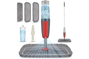 Lavapavimenti a Spruzzo, MEXERRIS Scopa Lavapavimenti Mocio Spray Lavapavimenti Microfibra Mocio con Spray Professionale Spray Mop con 3 Cuscinetti Riutilizzabili per tutti i pavimenti