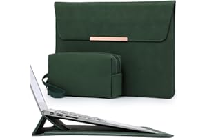 ‎HYZUO HYZUO 13,3-14 Zoll Laptop Hülle Tasche mit Ständer für MacBook Pro 14 M5/M4/M3/M2/M1 2026-2021, MacBook Air/Pro 13,3, 13,8-13,5 Surface Laptop, HP Spectre X360 13/14, Envy 13, Mitternachtsgrün(Smiley)