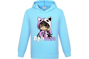 YUANZLN Aphmau Girls Hoodie Sports Sweatshirt Kids Casual Clothing Cute Cartoon Printed Clothes Top