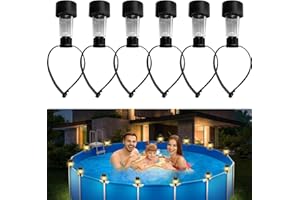 YumSur Solar Pool Lights for Framed Above Ground Pools,6PCS Outdoor Framed Swimming Pool Accessories Night Lights,Garden Fence Outdoor Lighting Decor (Style 1)
