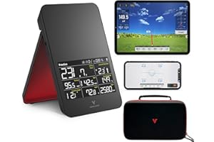 Voice Caddie SC4 Pro Moniteur de Lancement de Golf Portable avec Son étui Officiel Launch Monitor/Radar, Analyse de Swing, simulateur 3D Inclus, Usage en intérieur comme en extérieur.