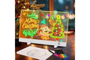 PIPIHOME LED Zeichenbrett, 13.7” Leuchtendes Led Zeichenbrett für Kinder, LED Maltafel Notiztafel mit 7 Farben, Acryl Schreibtafel Weihnachtsgeschenke Spielzeug, Ledtafel mit Stift/Ständer