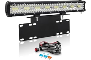 Barre lumineuse LED Willpower 58,4 cm 480 W + support 12 V/24 V conductible hors route étanche pour 4x4, camion, voiture, VTT, bateau