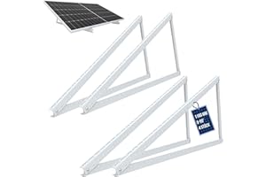NuaSol PV 4x Solarpanel Halterung 48 Zoll /118 cm | Solarmodul-Halterung Balkonkraftwerk Aluminium | Aufständerung Flachdach PV verstellbar 0-90° | Halterung für 2 Solarmodule inkl.Montagematerial