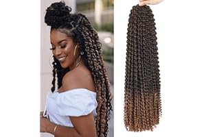 BLISSOURCE Passion Twist Cheveux 24 pouces 7Packs Vague D'eau Crochet Extensions De Cheveux Passion Twist Crochet Cheveux Passion Twists Tressage Cheveux Bohème Tresses Synthétique Crochet Cheveux (60.96cm,T30)