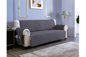 sevi's Housses de Canapé 3 Places 170cm Impermeable avec Accoudoirs, Réversible Protégé Canapes -Gris Foncé