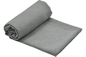 FUTUHADA Serviette de tapis de yoga antidérapante avec sac de transport en maille - 183 cm x 63 cm - Housse de pilates avec poignées en silicone - Grande housse en microfibre antidérapante