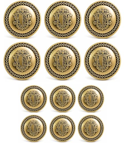 REENA Premium Maroon Antique Wine Metal Buttons Set for Men | 12