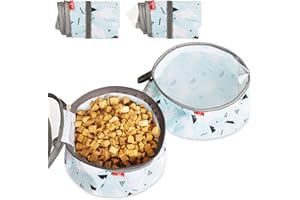 wakytu Reisenäpfe Hundenäpfe Faltbare Reiseschale Hundenapf Auslaufsichere mit Bergsteigerkarabiner für Katzen Haustiere und Hunde für Wasser und Futter (Wasser + Futterschalen, M)