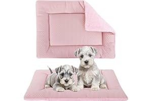 BVAGSS Dog Bed Mat,Crate Pad Reversible,Soft Kennel Pad, Washable Crate Mat (Cool and Warm),Pet Sleeping Mattress for Small Medium Dogs XH080 (45x33cm,Pink)