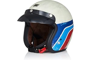 ORIGINE Casque Jet de Moto Vintage Casque Scooter Rétro de Moto Homologué ECE